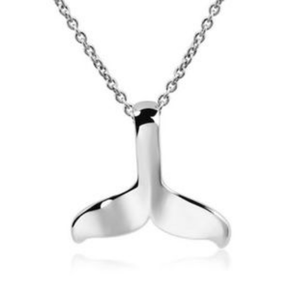 🍒Silver Single Whale Fish Tail Trendy Necklace